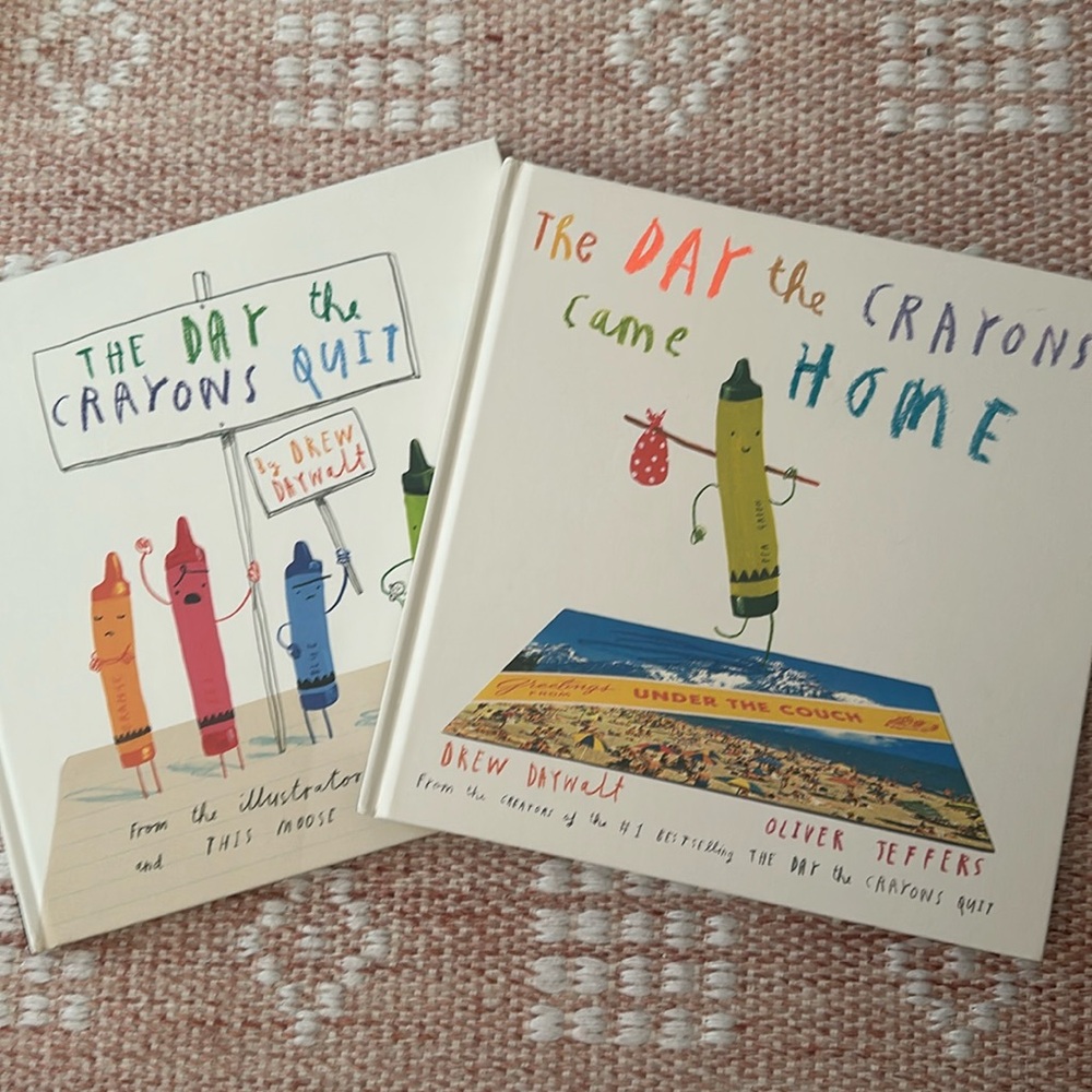 2 book bundle: the Day the Crayons Quit & The Day the Crayons came home